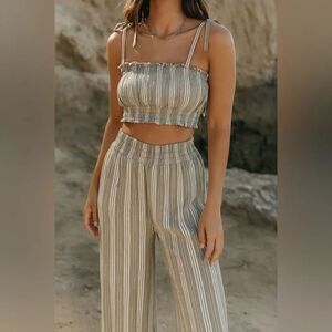 🌿 Salty Lemon Linen Two-Piece Set - Size M 🍋